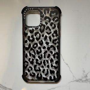 casetify ultra impact black leopard iphone 12 case